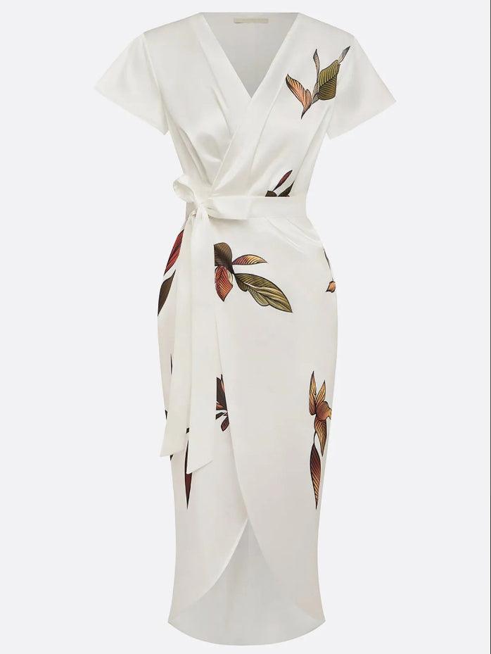 Amelia | Abito a portafoglio floreale elegante