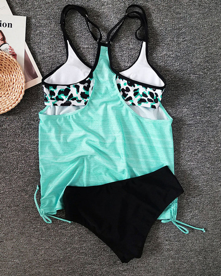 Augustus - Tankini uni con motivo leopardato