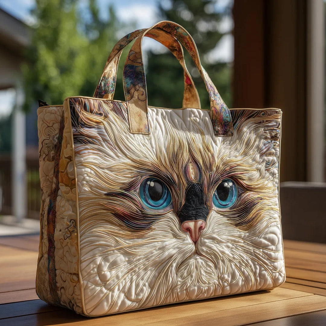 Borsa Artigianale - Gattina Blu e Bianca