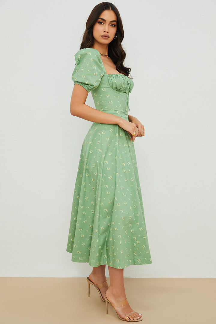 Aviana - Abito con Maniche Puff Bloom