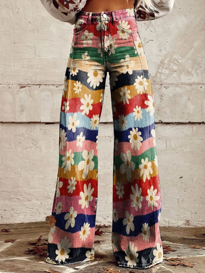 Flavia | Pantaloni floreali retro