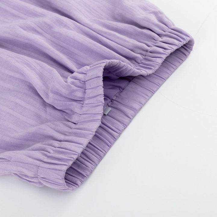Viola - Completo Camicia Bottonata e Pantaloni Corti Arieggiati