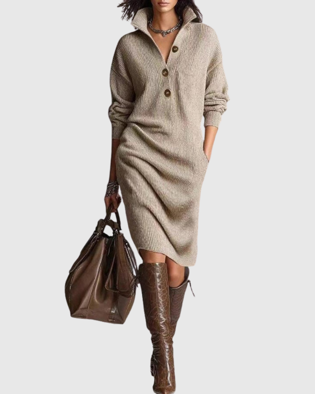 Amelie - Abito midi in pura lana per l'inverno