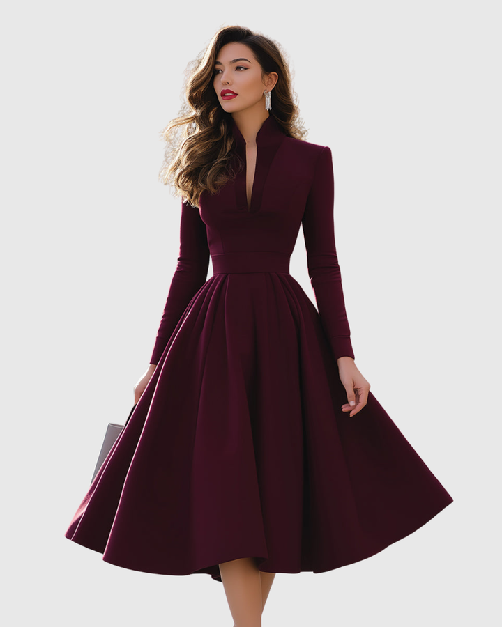 Dorothea - Abito midi con scollatura a V