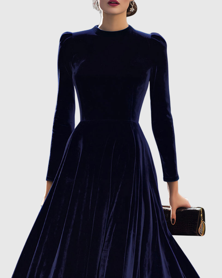 Greta - Abito midi blu marino