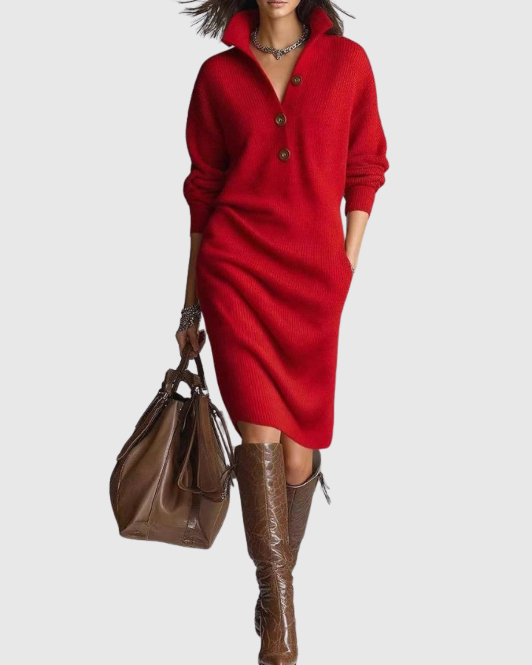 Amelie - Abito midi in pura lana per l'inverno