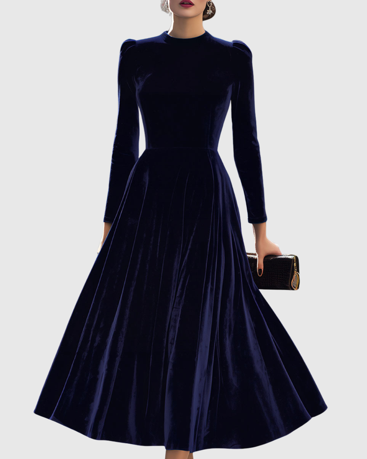 Greta - Abito midi blu marino