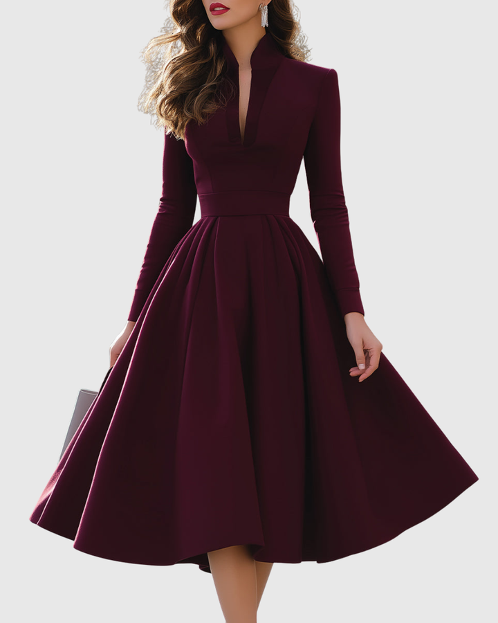 Dorothea - Abito midi con scollatura a V