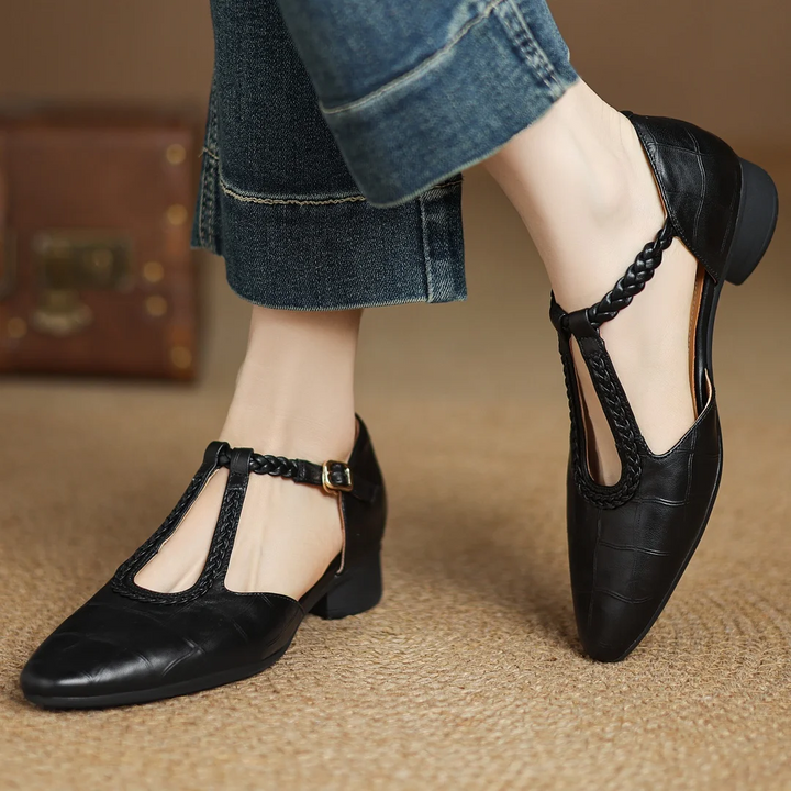 Ginevra – Scarpe classiche in pelle con dettagli intrecciati