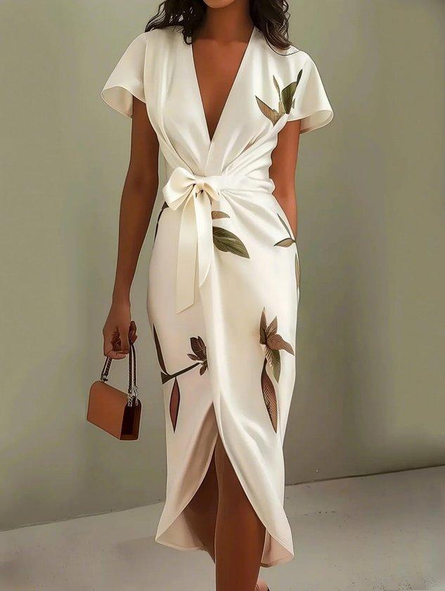 Amelia | Abito a portafoglio floreale elegante