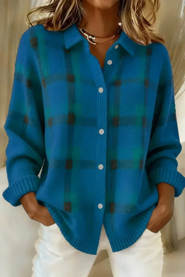 Elisa | Cardigan a quadri spazzolato