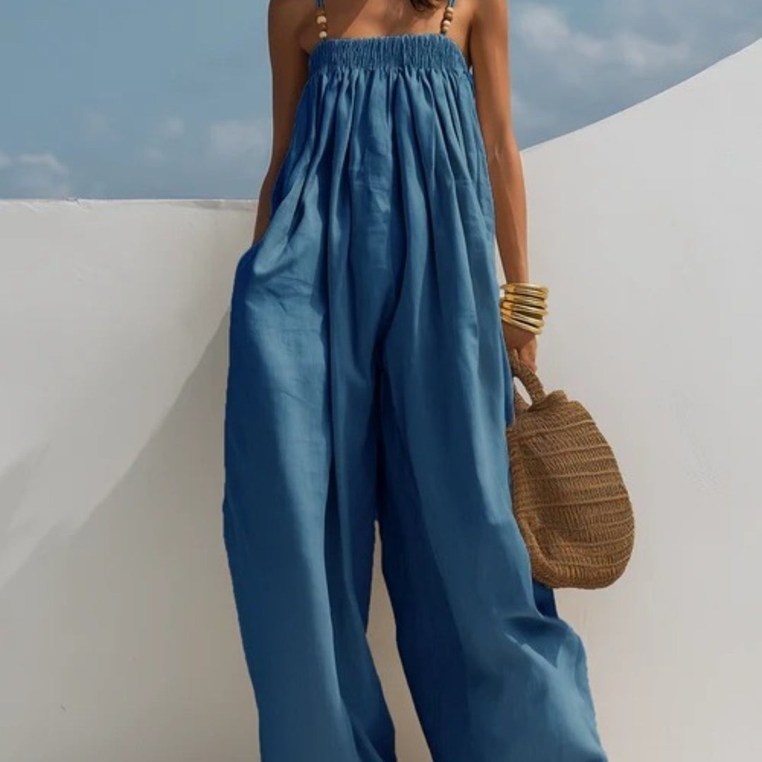 Barbara - Tuta in Denim con Gamba Larga