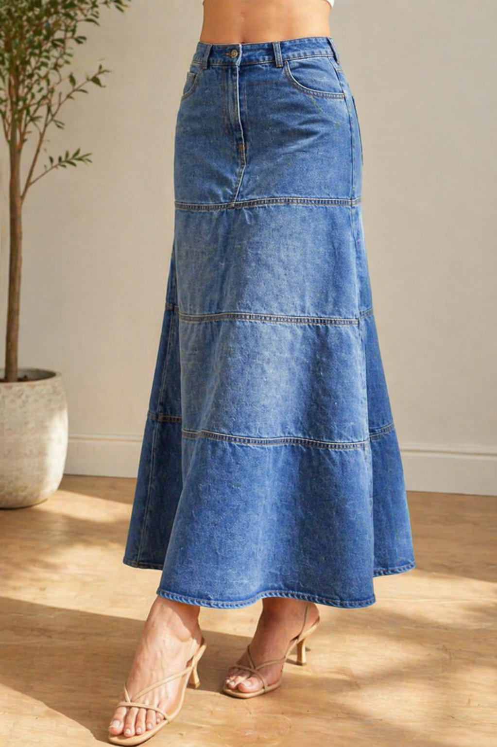 Cristina - Gonna di jeans di media lunghezza