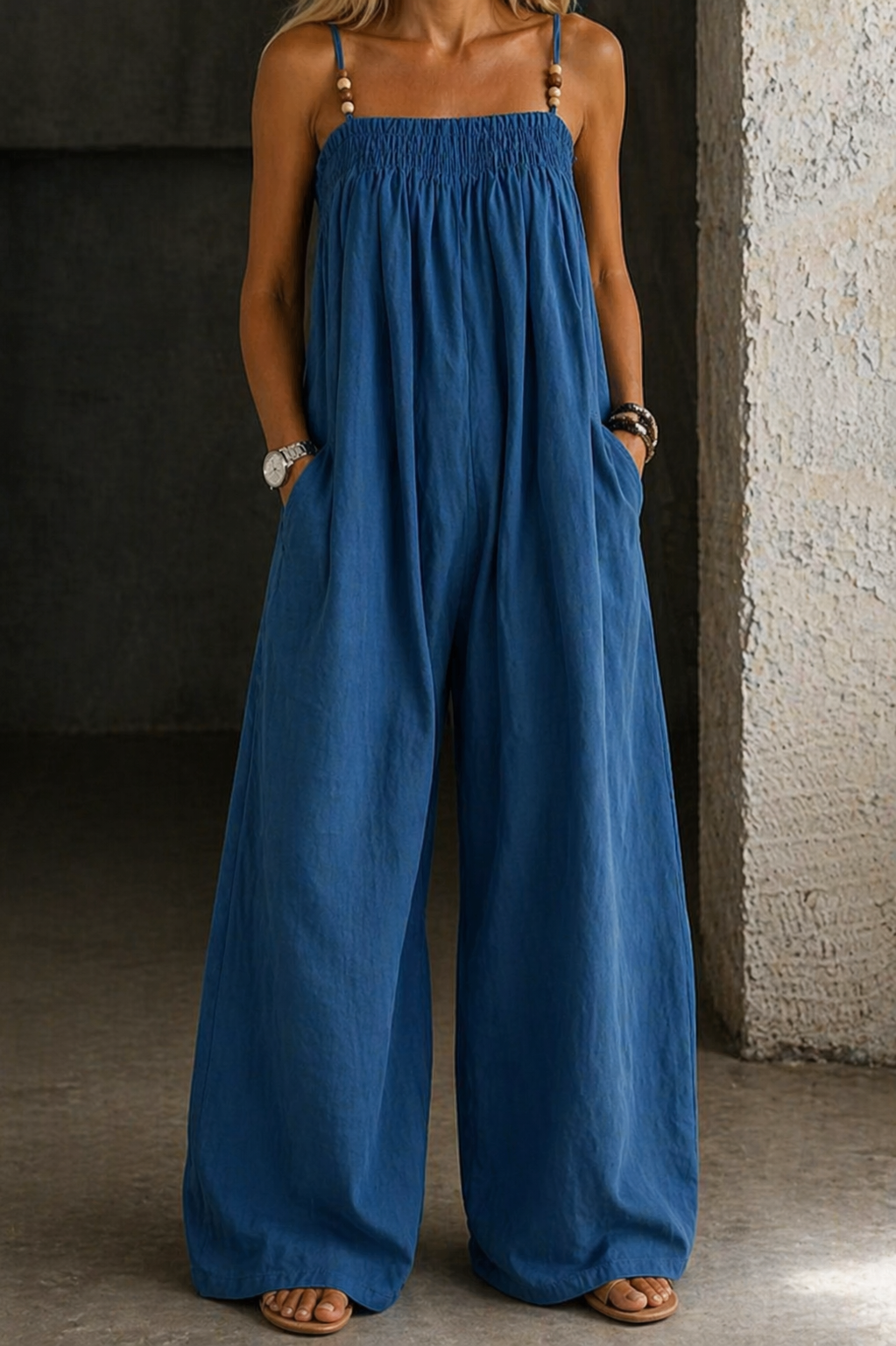 Barbara - Tuta in Denim con Gamba Larga