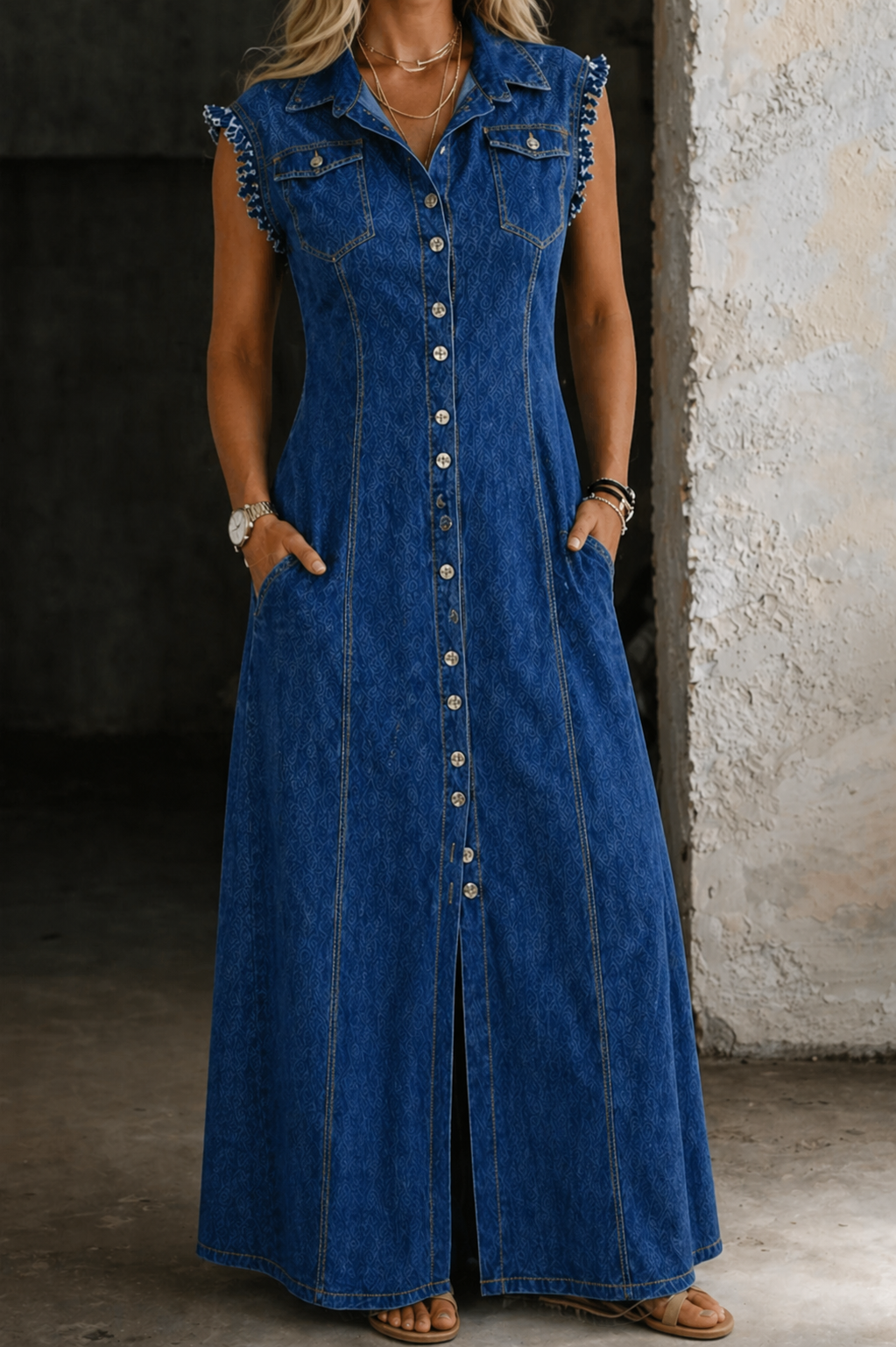 Lucia - Vestito in denim taglie forti
