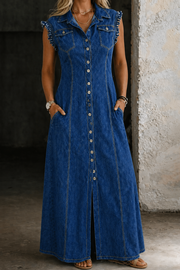 Lucia - Vestito in denim taglie forti
