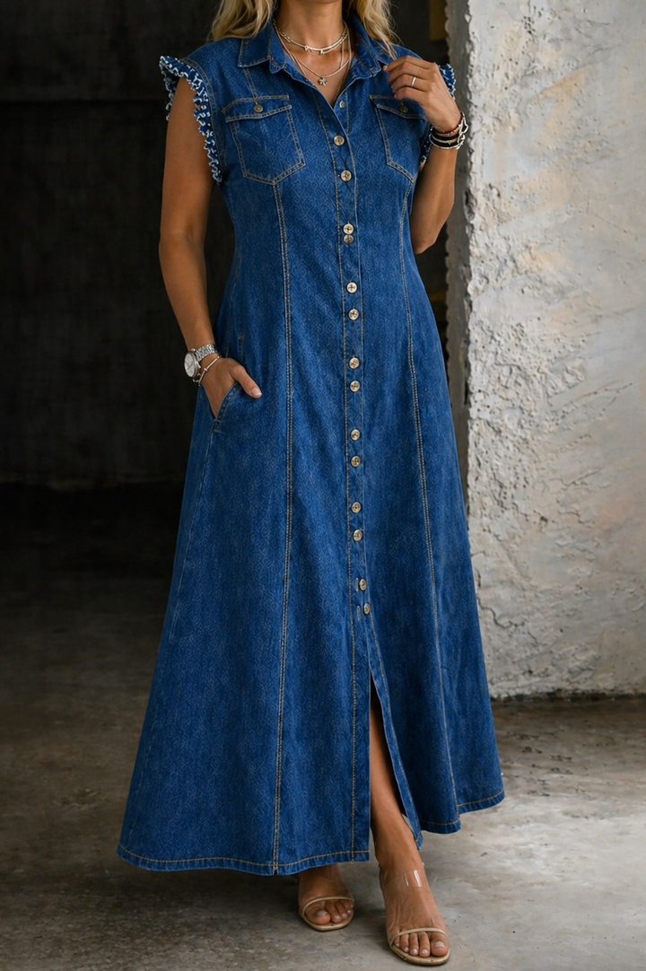Lucia - Vestito in denim taglie forti