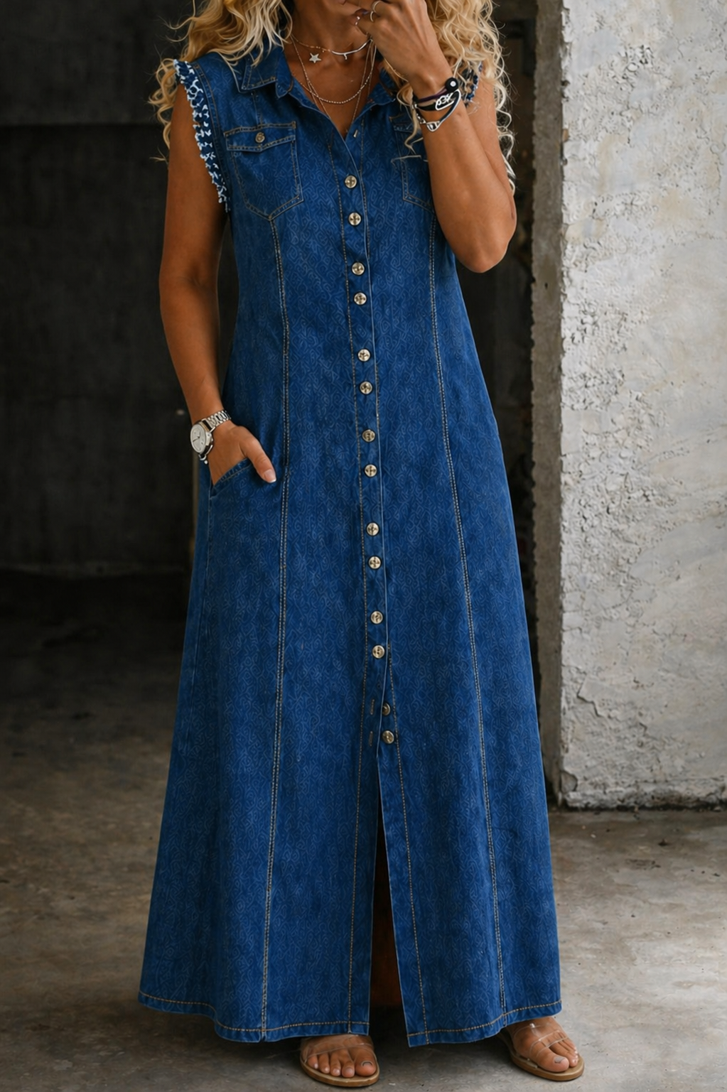 Lucia - Vestito in denim taglie forti