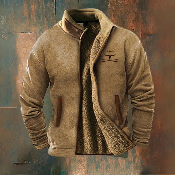 Federico | Giacca in pile color cammello con zip