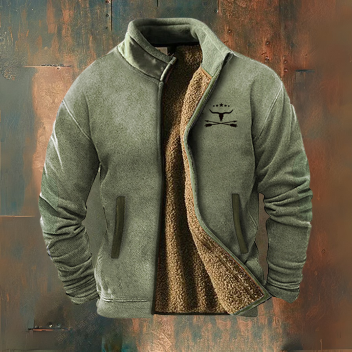 Federico | Giacca in pile color cammello con zip