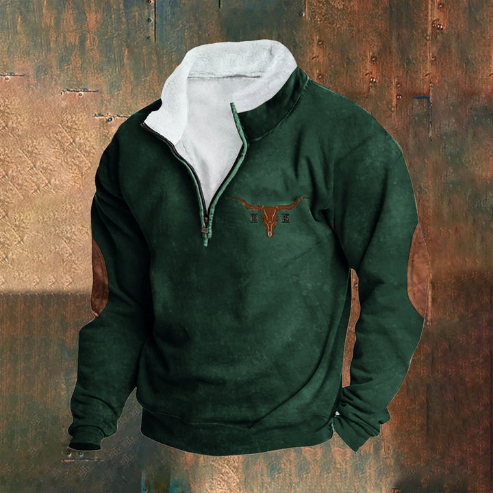 Emilio | Felpa color crema con colletto a zip