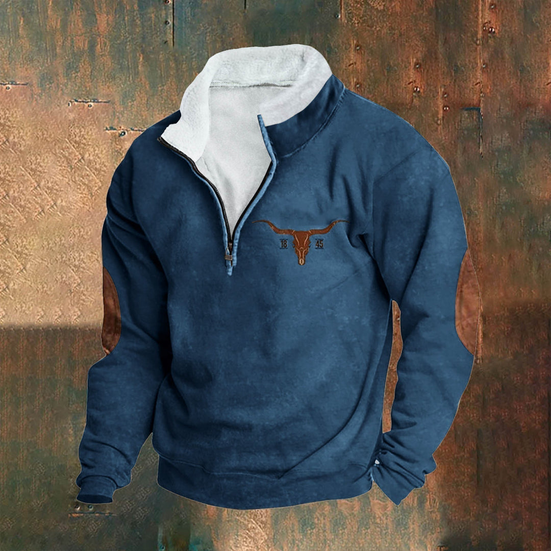 Emilio | Felpa color crema con colletto a zip