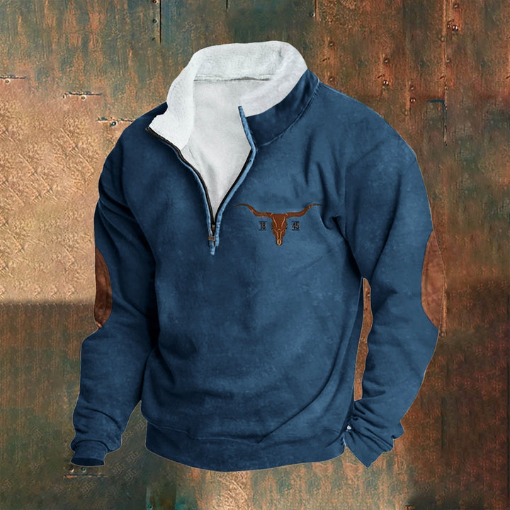 Emilio | Felpa color crema con colletto a zip
