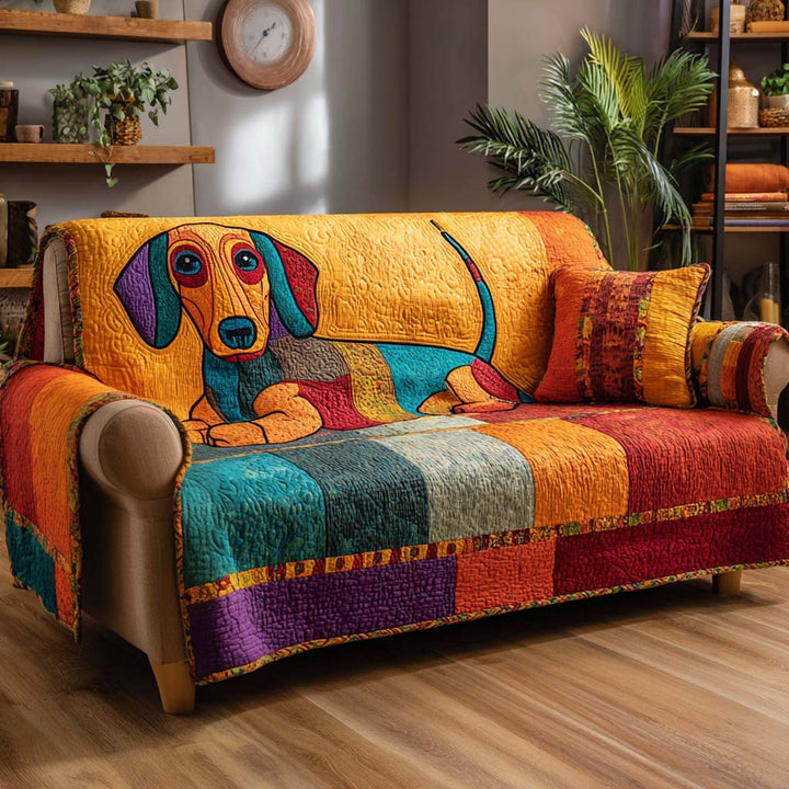 Elena | Copridivano Trapuntato Patchwork con Cucciolo
