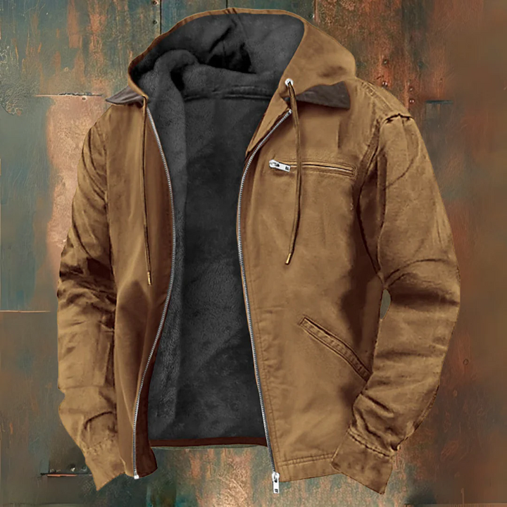 Gerardo | Giacca con cappuccio marrone con zip