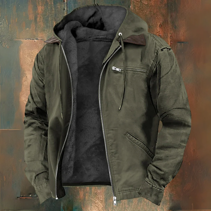 Gerardo | Giacca con cappuccio marrone con zip
