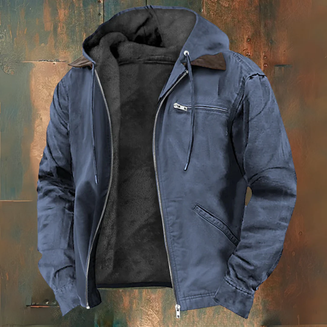 Gerardo | Giacca con cappuccio marrone con zip