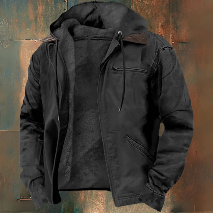 Gerardo | Giacca con cappuccio marrone con zip