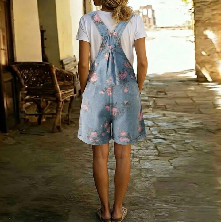 Natalia - Tuta Floreale in Denim