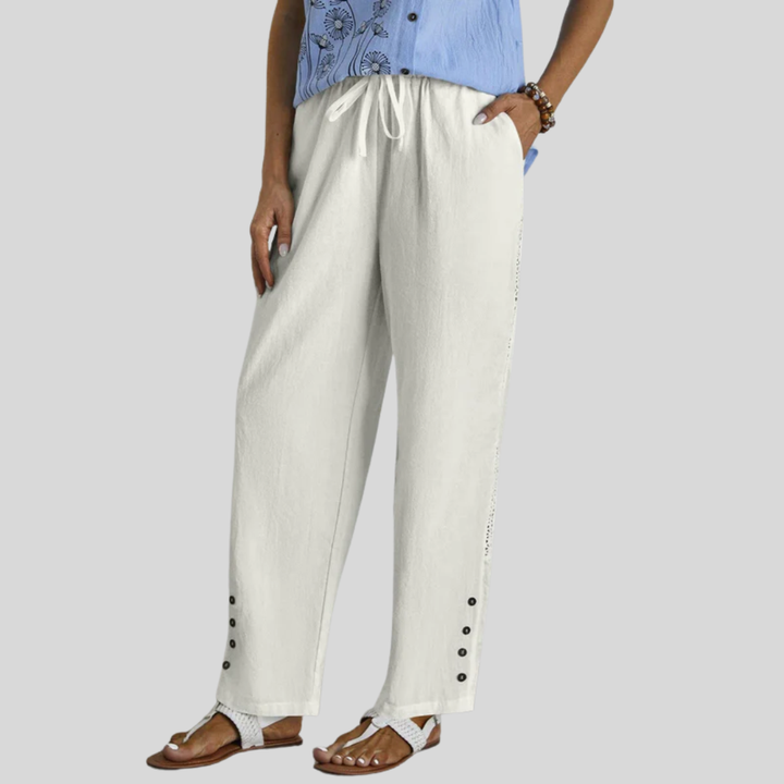 Shania - Pantaloni Casual con Bottoni