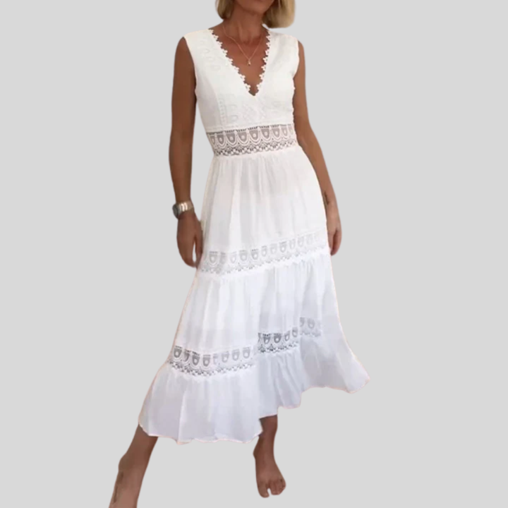 Circe - Abito Camisole in Pizzo con Collo a V