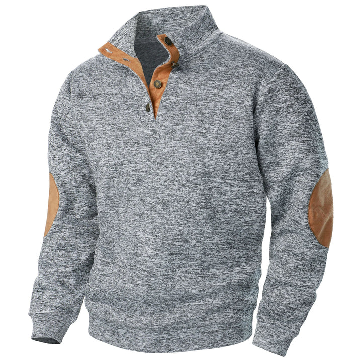 Luca | Maglione in grigio antracite con collo alto abbottonato