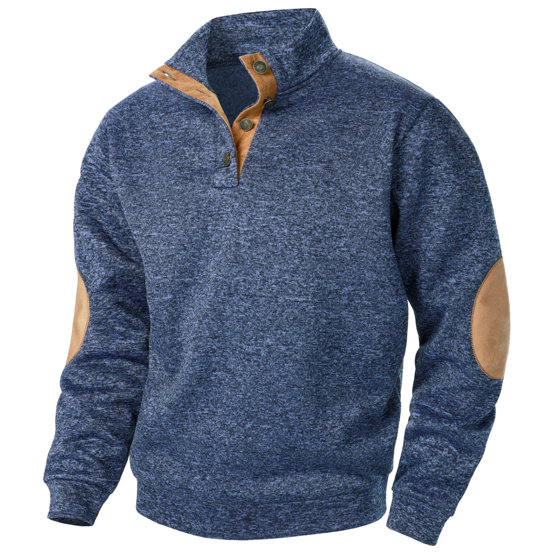 Luca | Maglione in grigio antracite con collo alto abbottonato