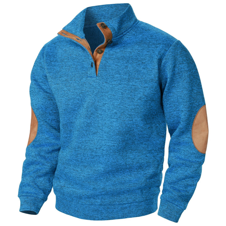 Luca | Maglione in grigio antracite con collo alto abbottonato
