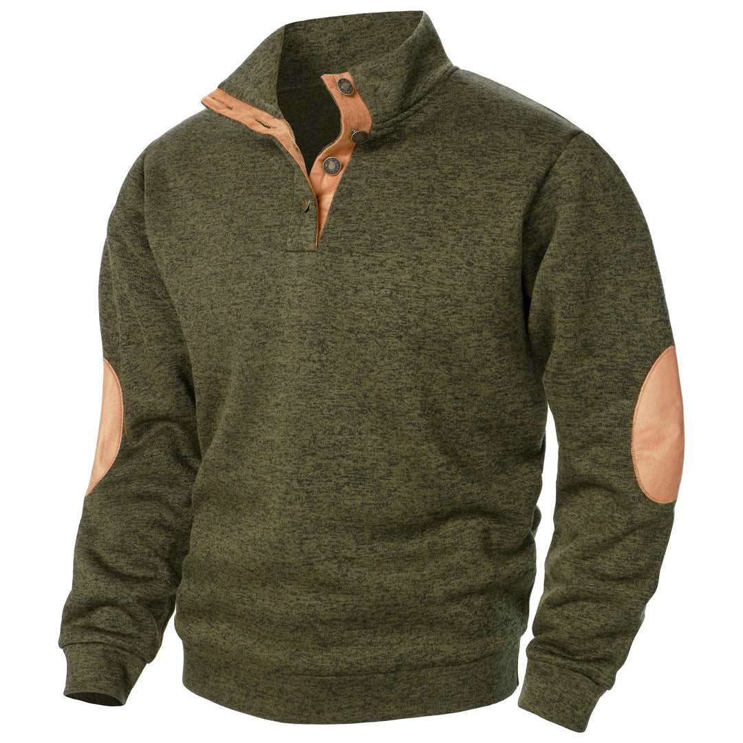 Luca | Maglione in grigio antracite con collo alto abbottonato