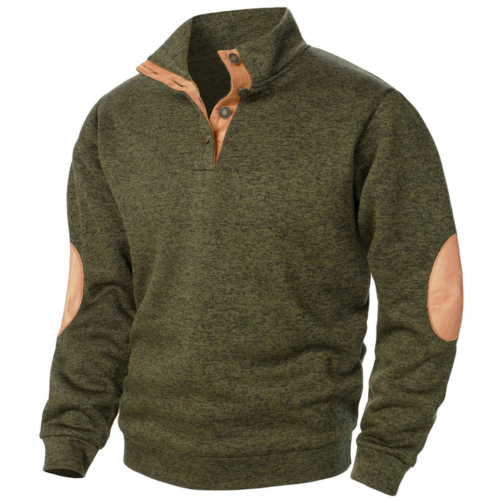 Luca | Maglione in grigio antracite con collo alto abbottonato