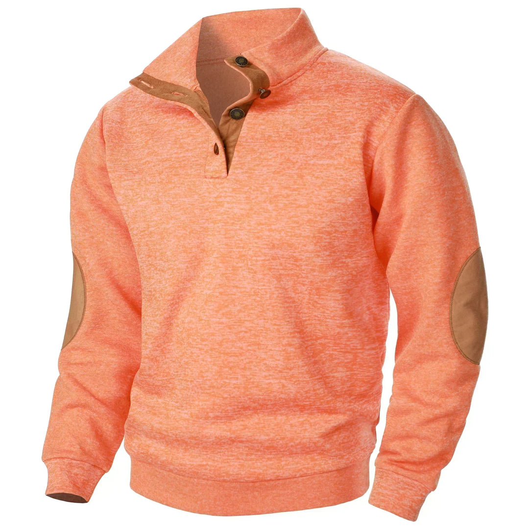Luca | Maglione in grigio antracite con collo alto abbottonato