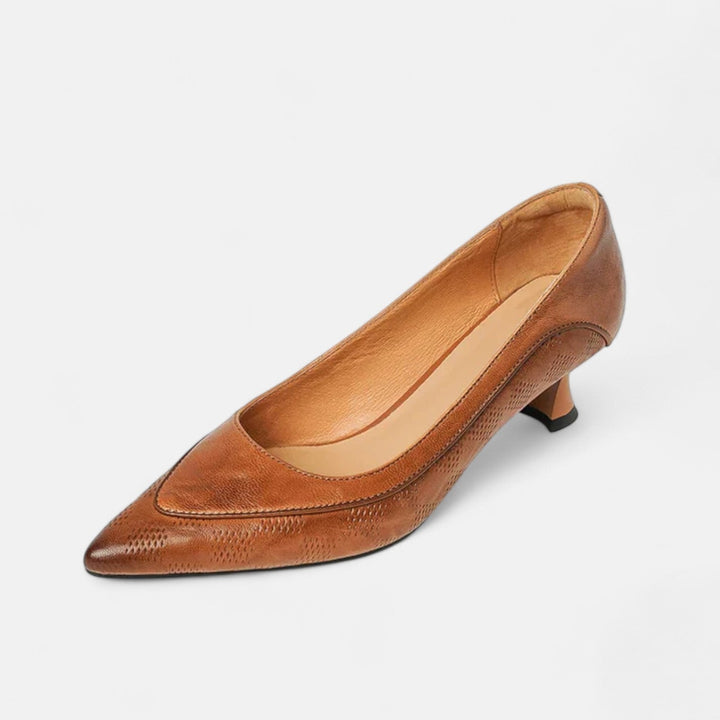 Scarpe con tacco in pelle Amara