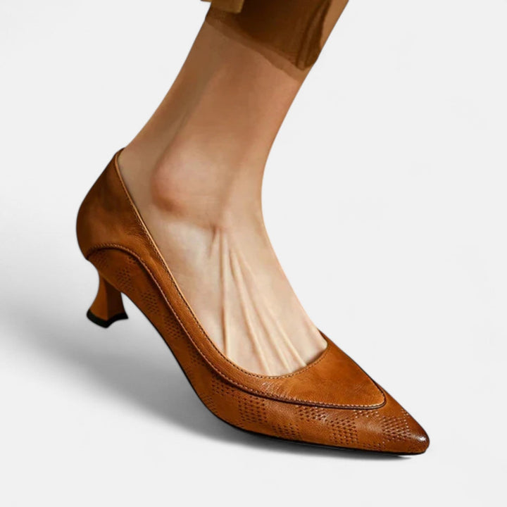 Scarpe con tacco in pelle Amara