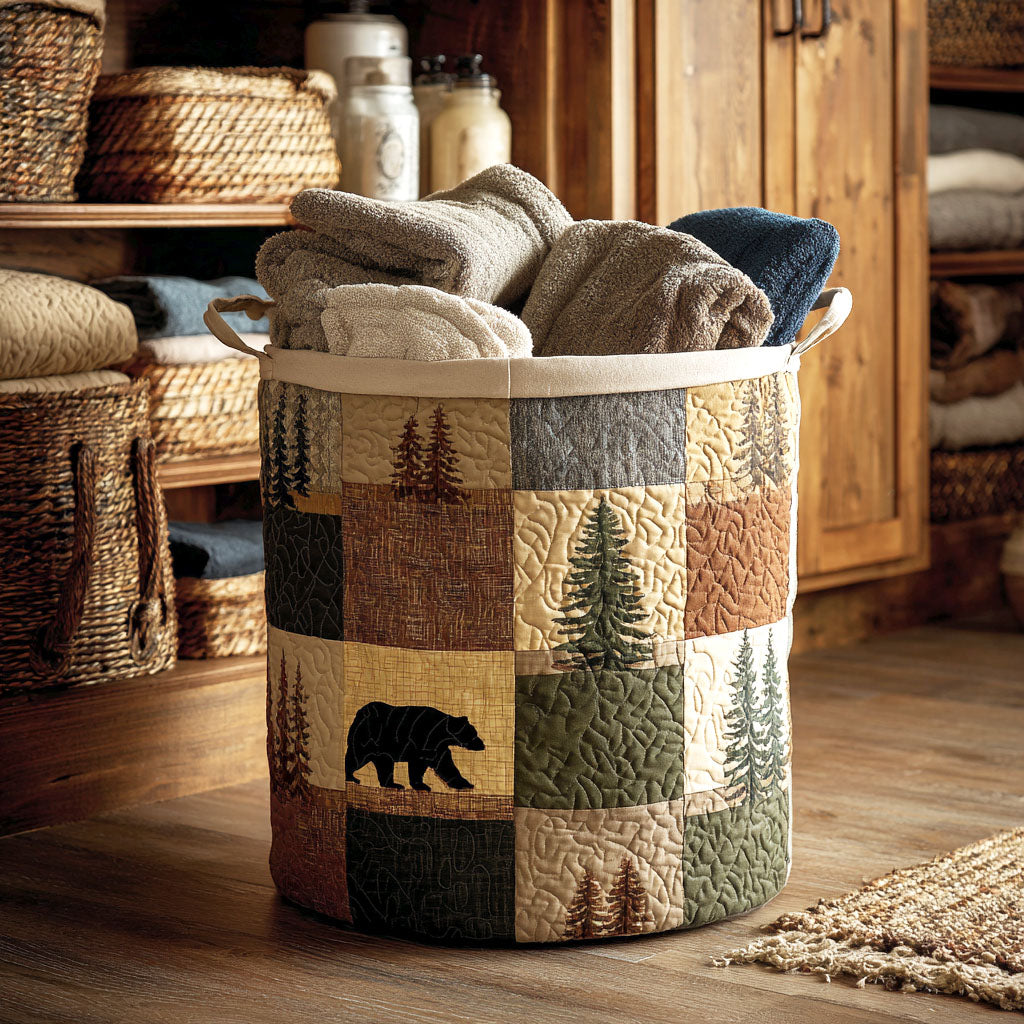 Cesto della Biancheria Patchwork del Bosco