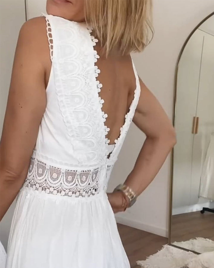 Circe - Abito Camisole in Pizzo con Collo a V