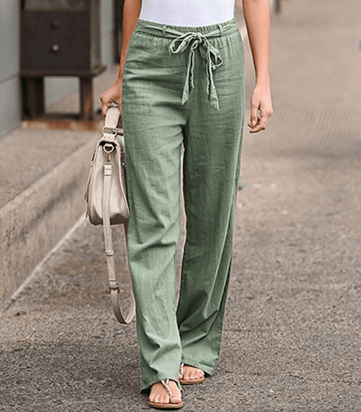 Joleen - Pantaloni Relax Donna Con Cordonetto E Vita Elasticizzata
