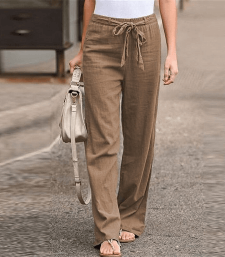 Joleen - Pantaloni Relax Donna Con Cordonetto E Vita Elasticizzata