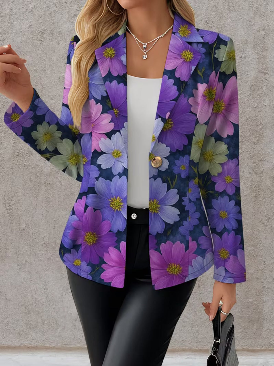 Brooklyn | Blazer Femminile Viola a Fiori