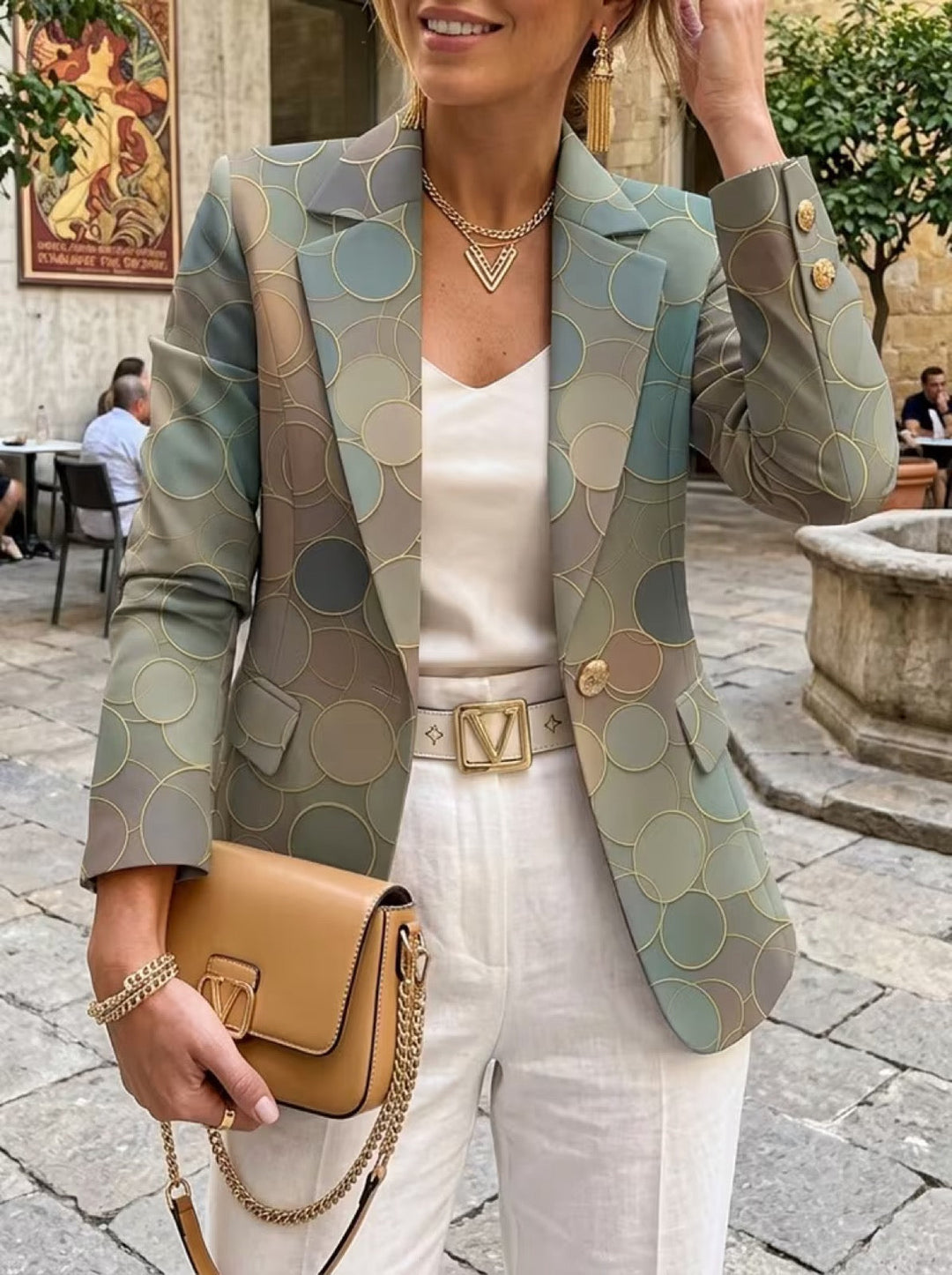 Chloe | Blazer da Donna Multicolore a Pois