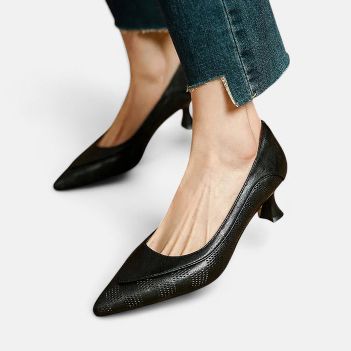 Scarpe con tacco in pelle Amara